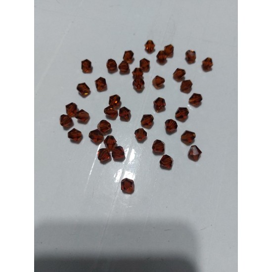 Бусины стеклянные Биконе 8 мм цв. коричневый прозрачный, цена за 20 шт